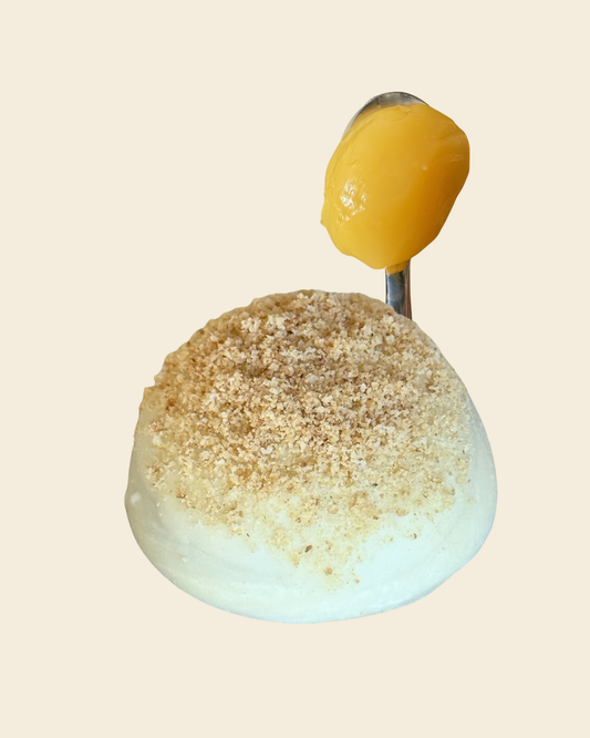 white chocolate × passionfruit & yuzu creme