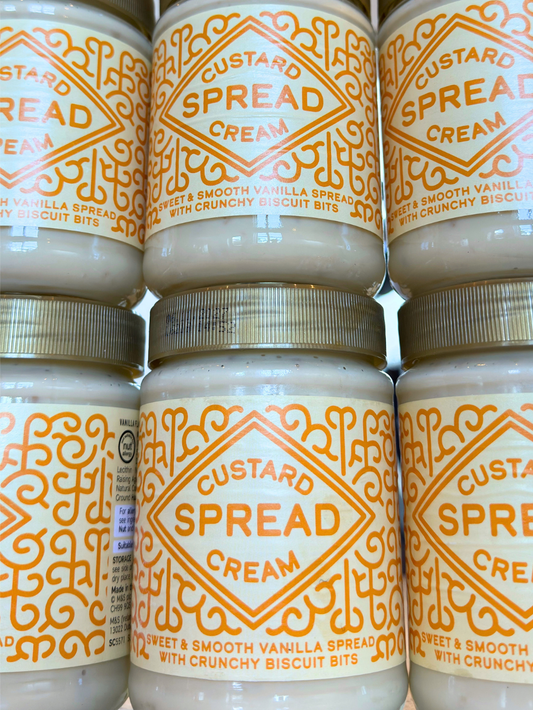 white chocolate × custard cream spread